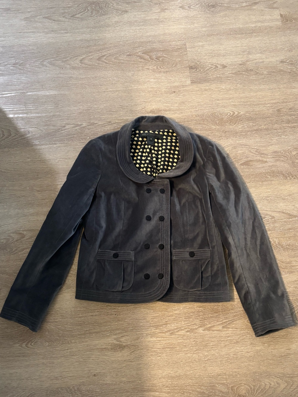 Marc by Marc Jacobs Charcoal Gray Velvet Blazer
